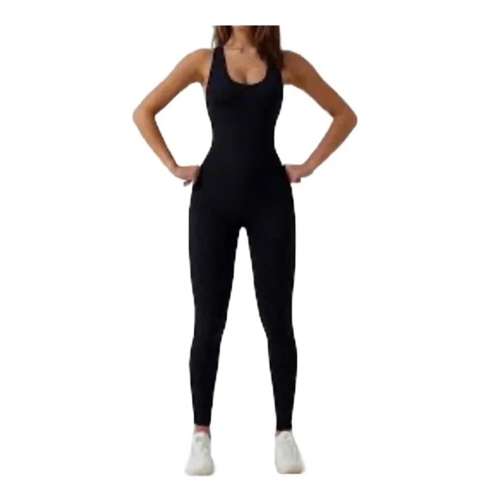 Harmony Balance Active Jumpsuit Black Solid Size XS
